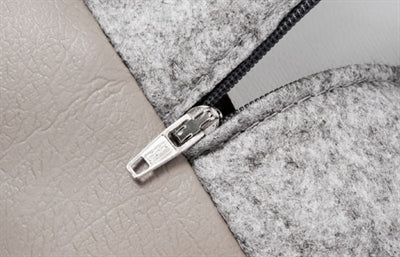 Bia bed Faux leather cover dog basket taupe