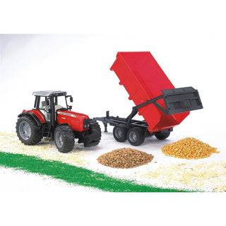 Bruder tractor massey ferguson with trailer