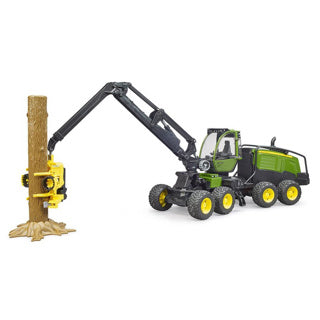 Bruder tractor tree harvester john deere