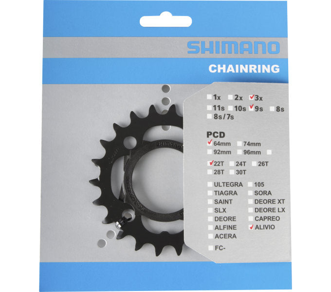 Shimano Chain Top 22t Alivio FC-M4000 FC-M4050 9 Rychlost s řetězovým chráničem černé