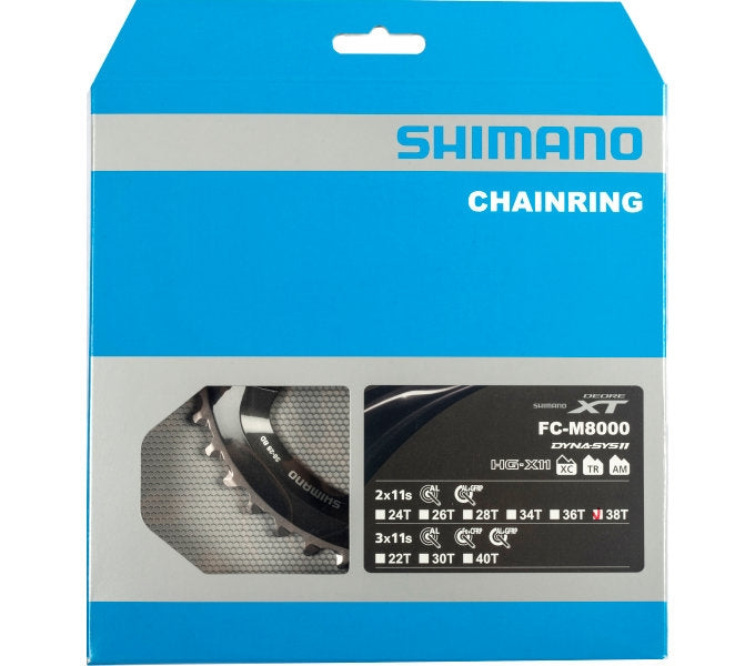 Shimano chainring Deore XT 11S 38T Y1RL98090 M8000
