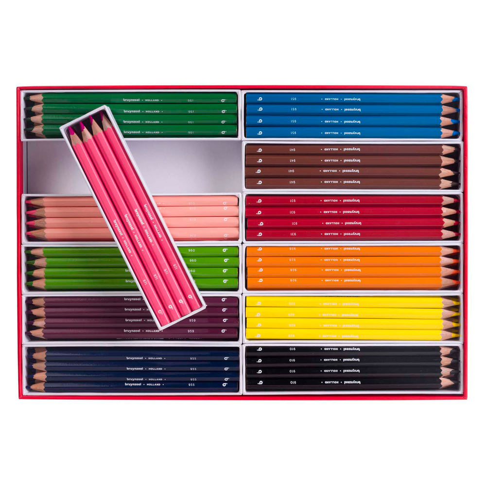 Dem Brudynzesel Mega faarweg Bleistift Set, 12x12 Faarwen