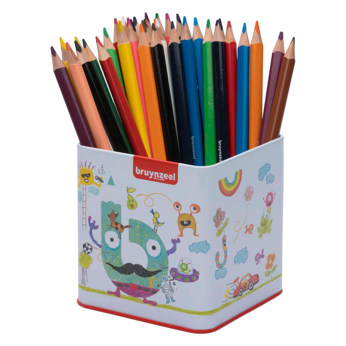 Bruynzeel triple colored pencil tin with 48 pencils