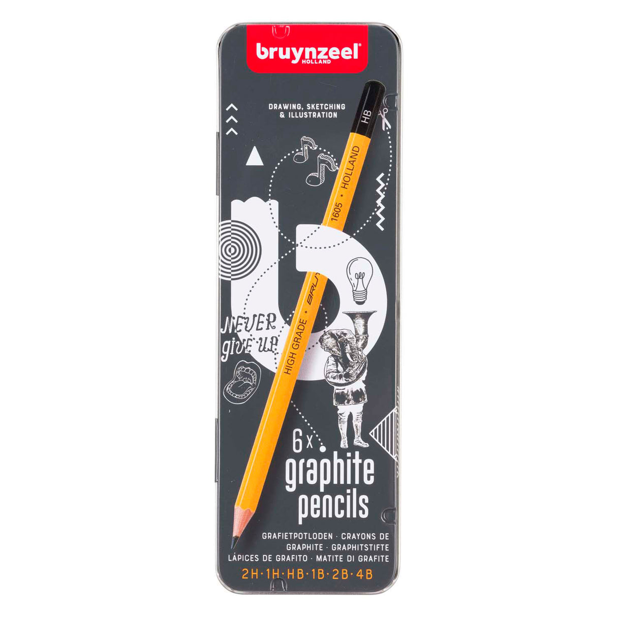 Bruynzeel teens burotek burk med 6 grafitpennor
