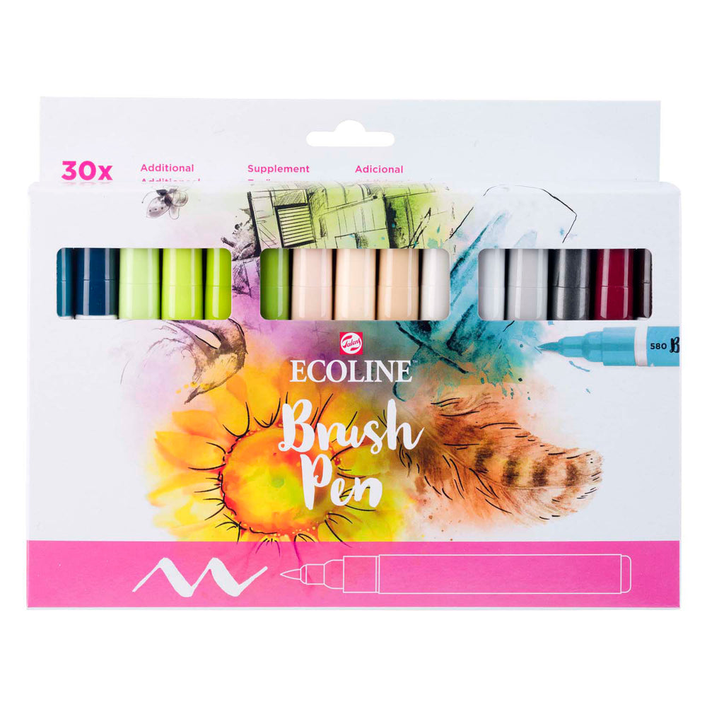 Pennello a pennello ecoline Bruynzeel set aggiuntivo, 30 colori
