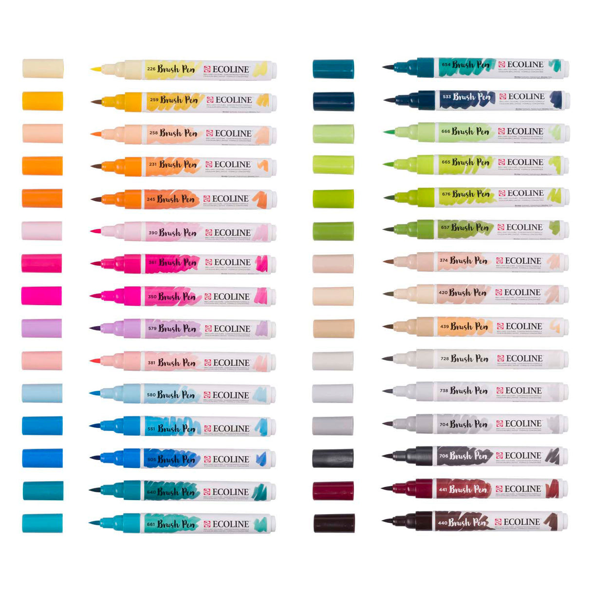 Pennello a pennello ecoline Bruynzeel set aggiuntivo, 30 colori