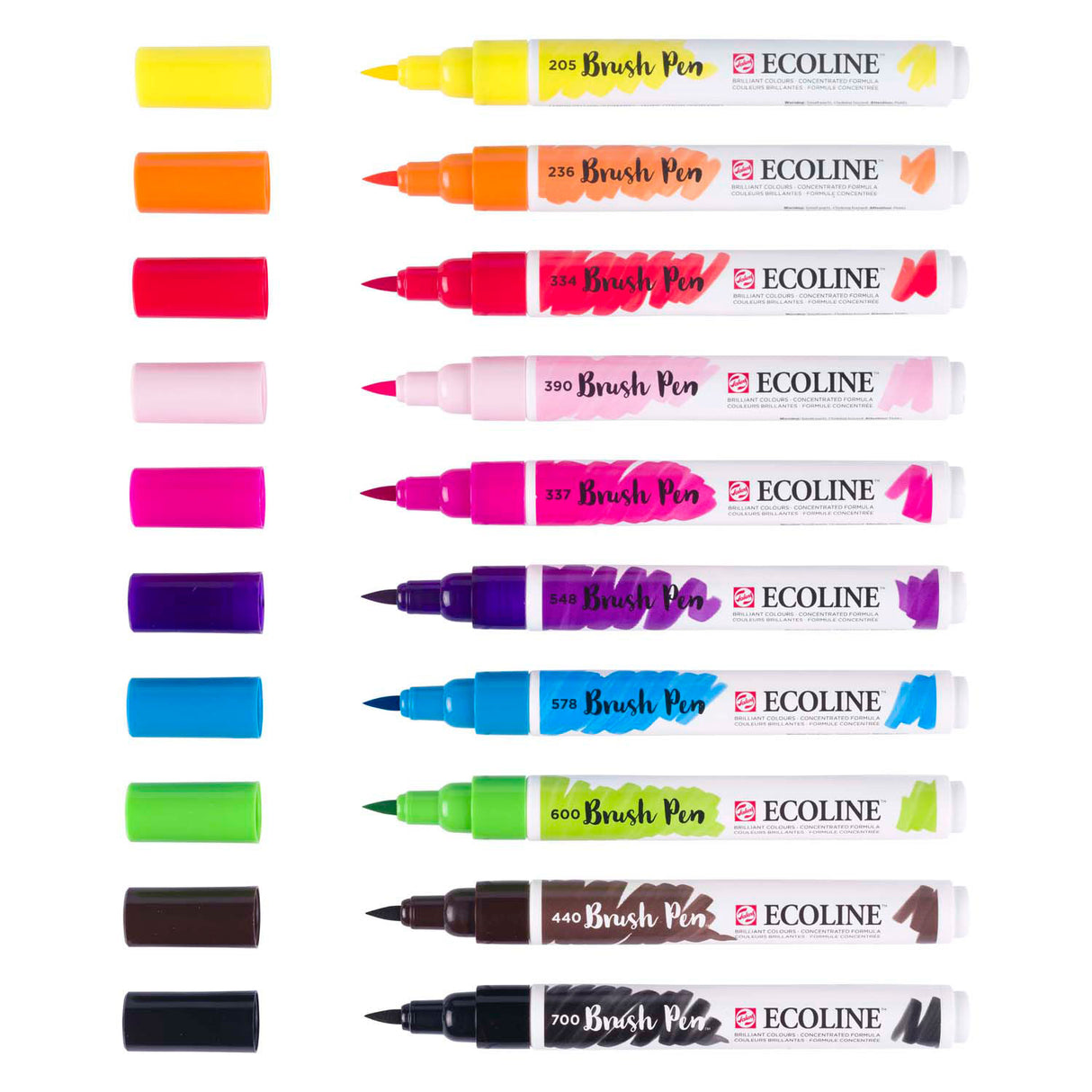Bruynzeel Ecoline Pinselstift-Set klar, 10 Farben