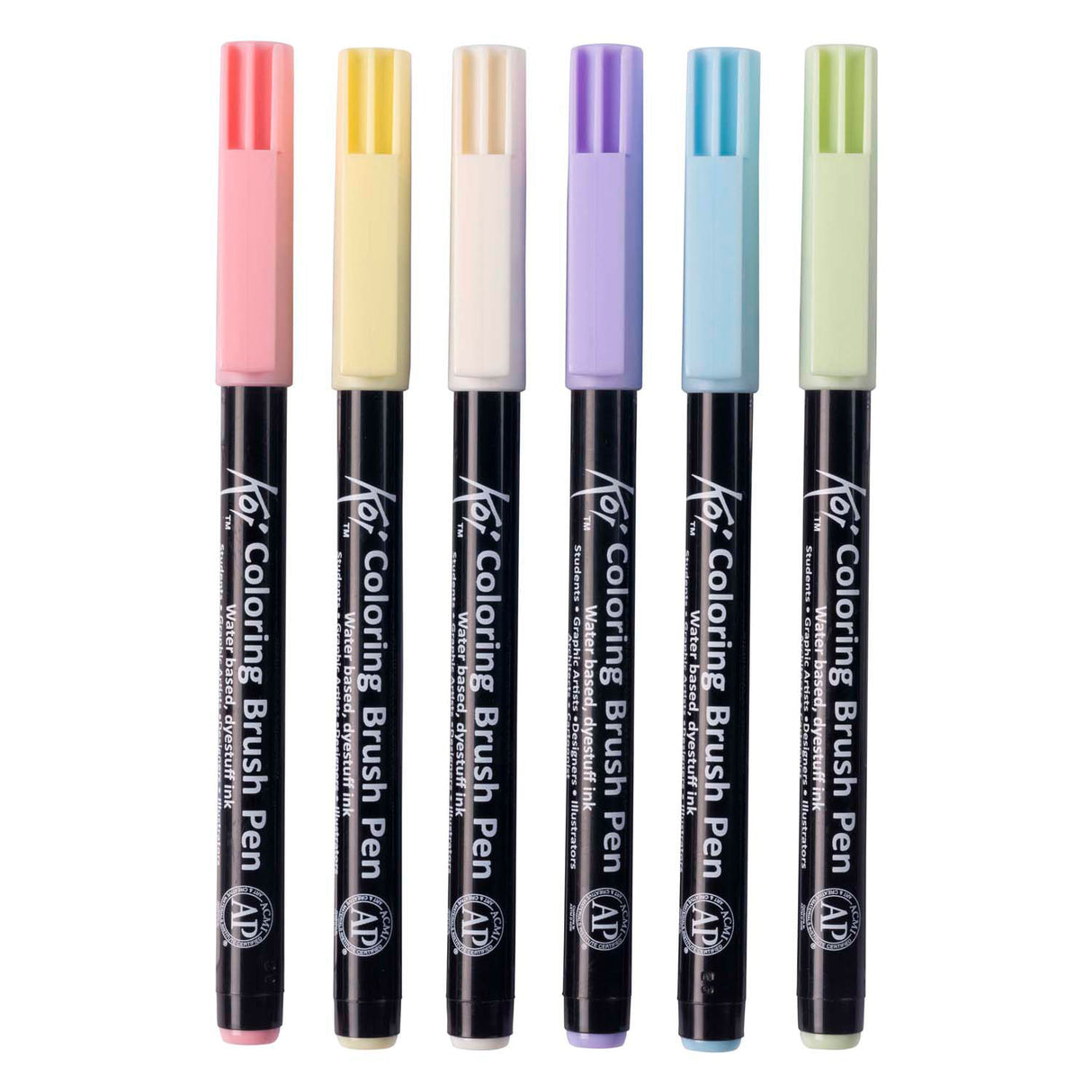 Sakura Koi Faarf Pinsel Pen Set Pastell, 6 Faarwen