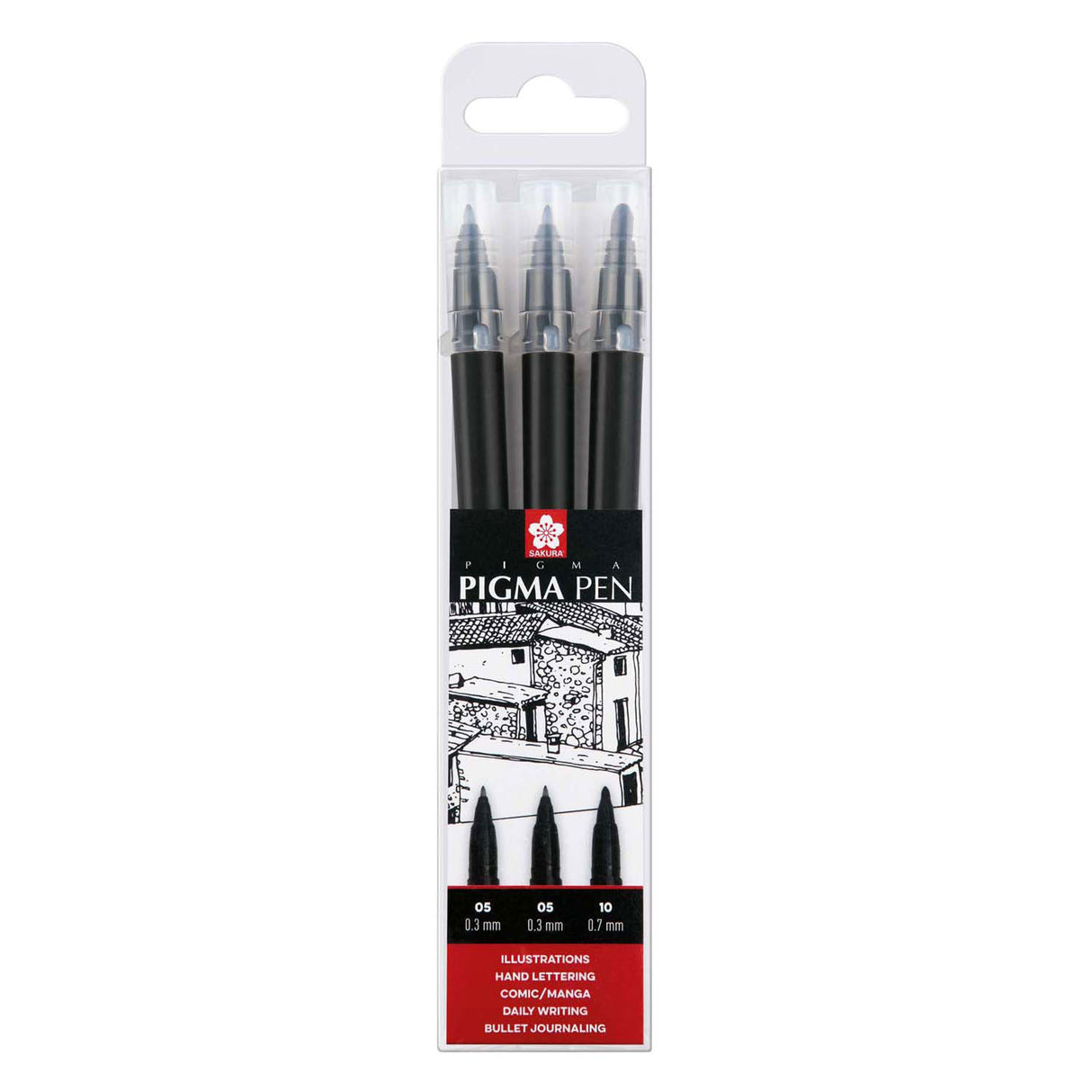 Sakura pigma pen black set 3