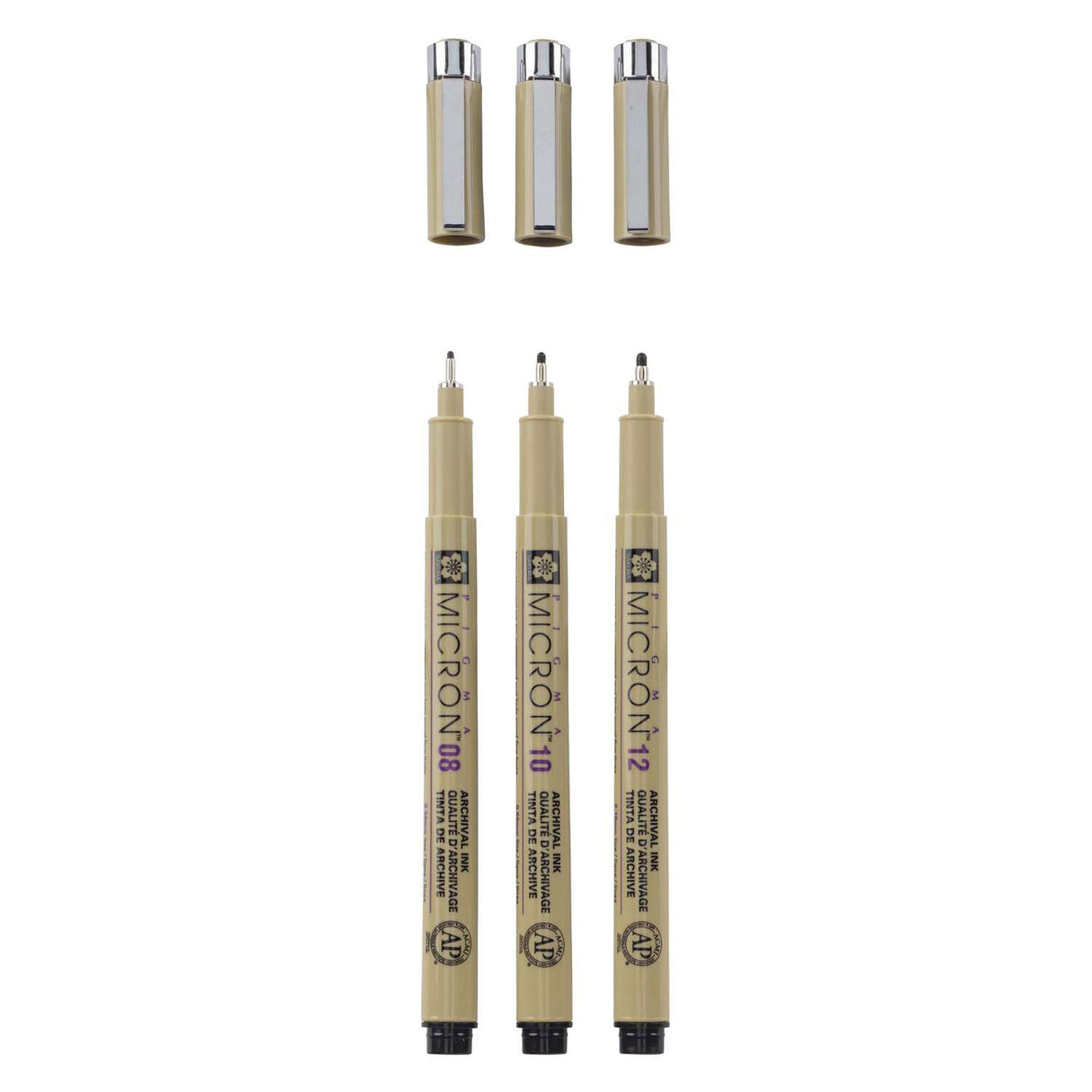 Sakura pigma cás peann luaidhe micron 3 mínelíner dubh 08-10-12 ar leithead