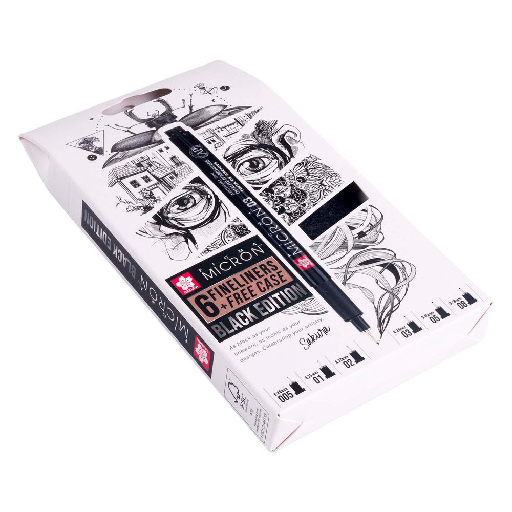 Sakura Pigma Micron Black Edition Set et Pole gratuit, 6e