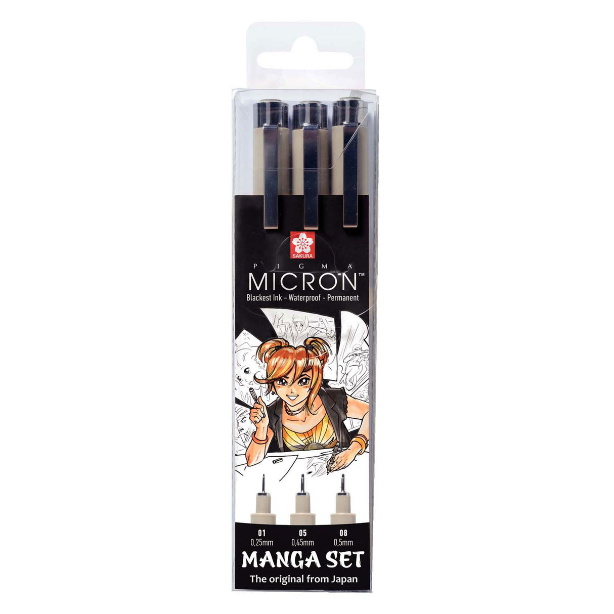 Collezione manga unica Sakura di 3 Pigma Micron Pennen ZW.