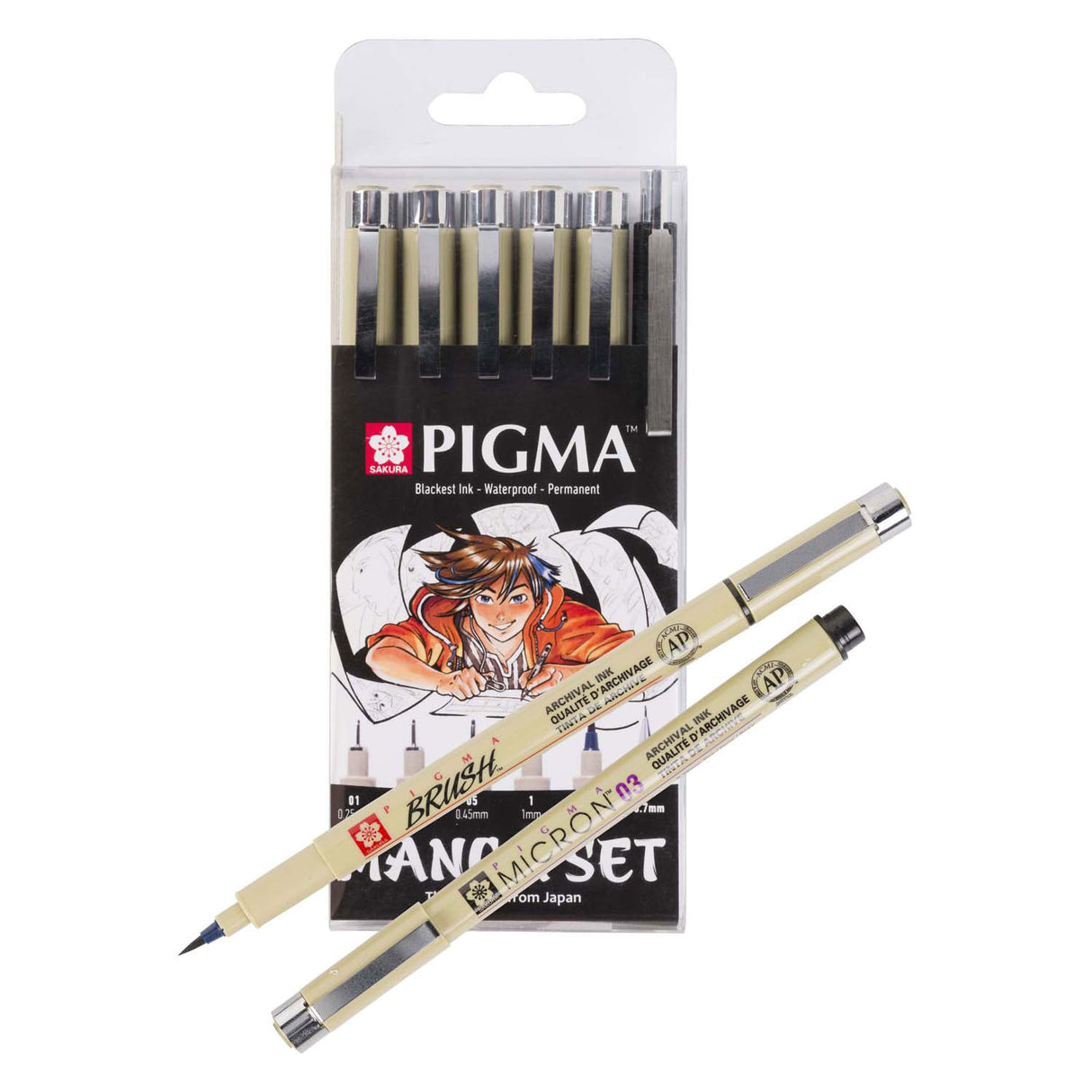Colección de manga única de Sakura de 6 micrones pigma.