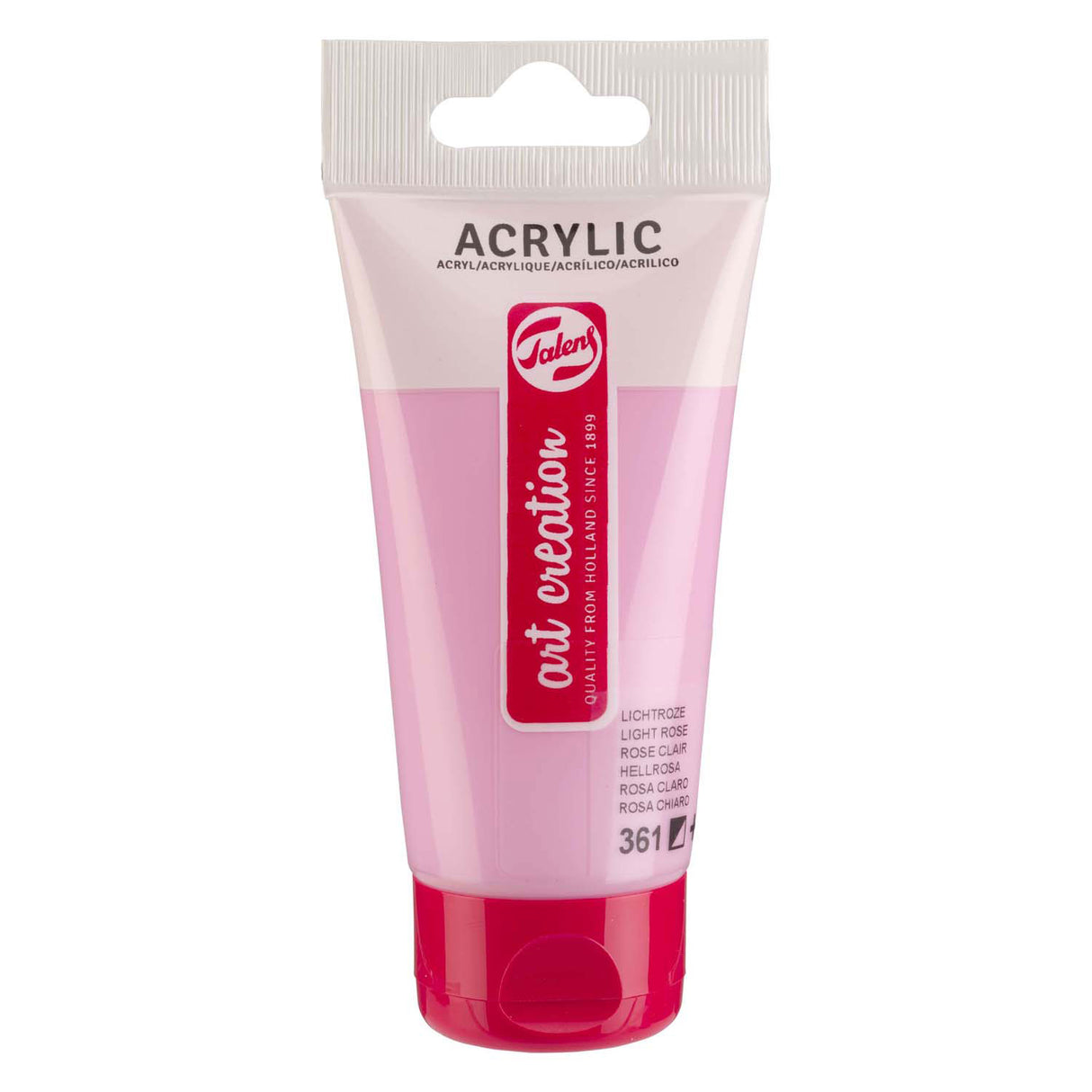 Feadán péint aicrileach cruthú ealaíne talens 75ml bándearg éadrom 361