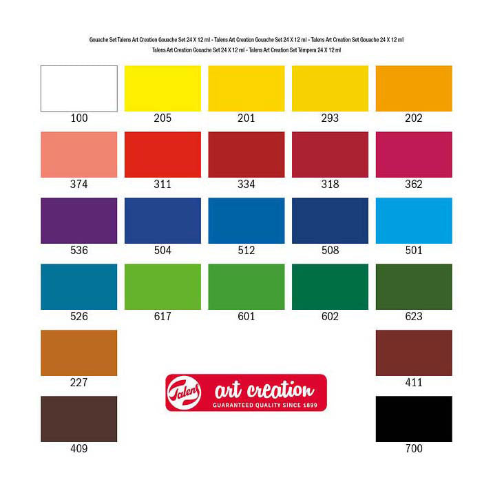 Talens art creation gouache sett 24x12ml