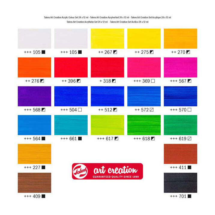 Creazione artistica Talens Set di vernici acriliche, 24x12ml