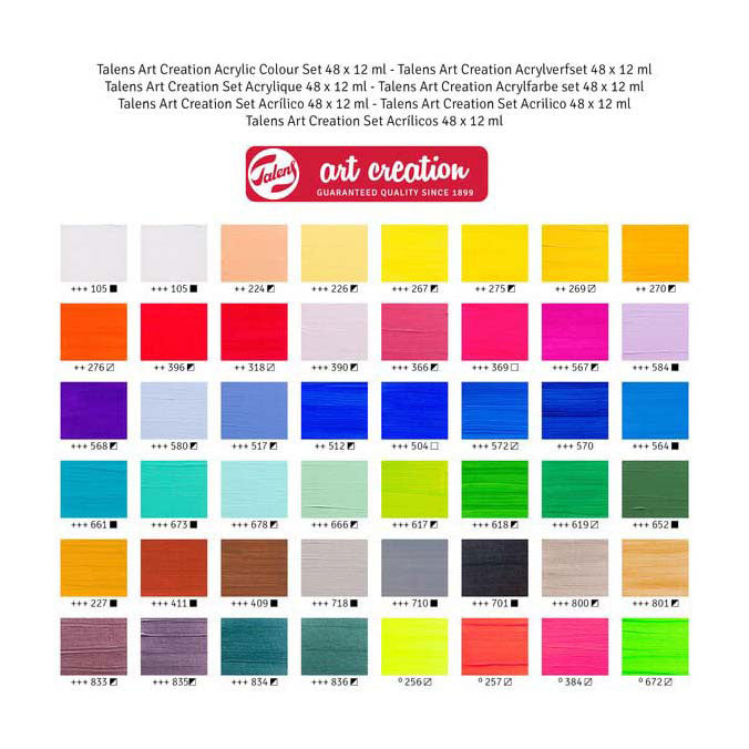 Talens Art Creation acrylic paint set, 48x12ml
