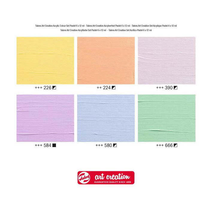 Talens art creation acrylic paint set pastel, 6x12ml