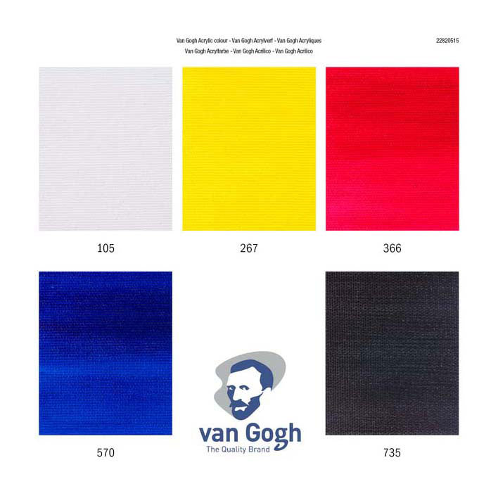 Bruynzeel van Gogh acrylic paint primary mixing set, 5x40ml