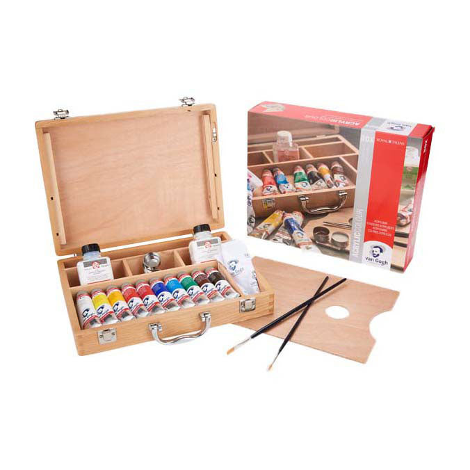 Pintura acrílica Bruynzeel van Gogh en caja básica con 10 colores 40ml