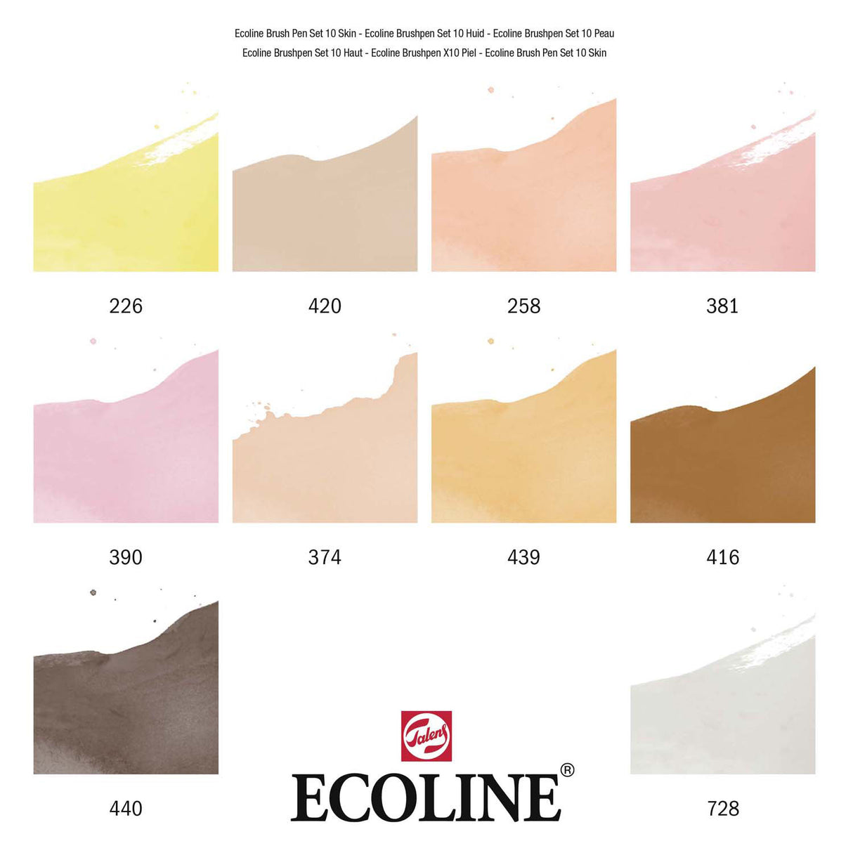 Bruynzeel ecoline brush pen set portrait, 10 colors
