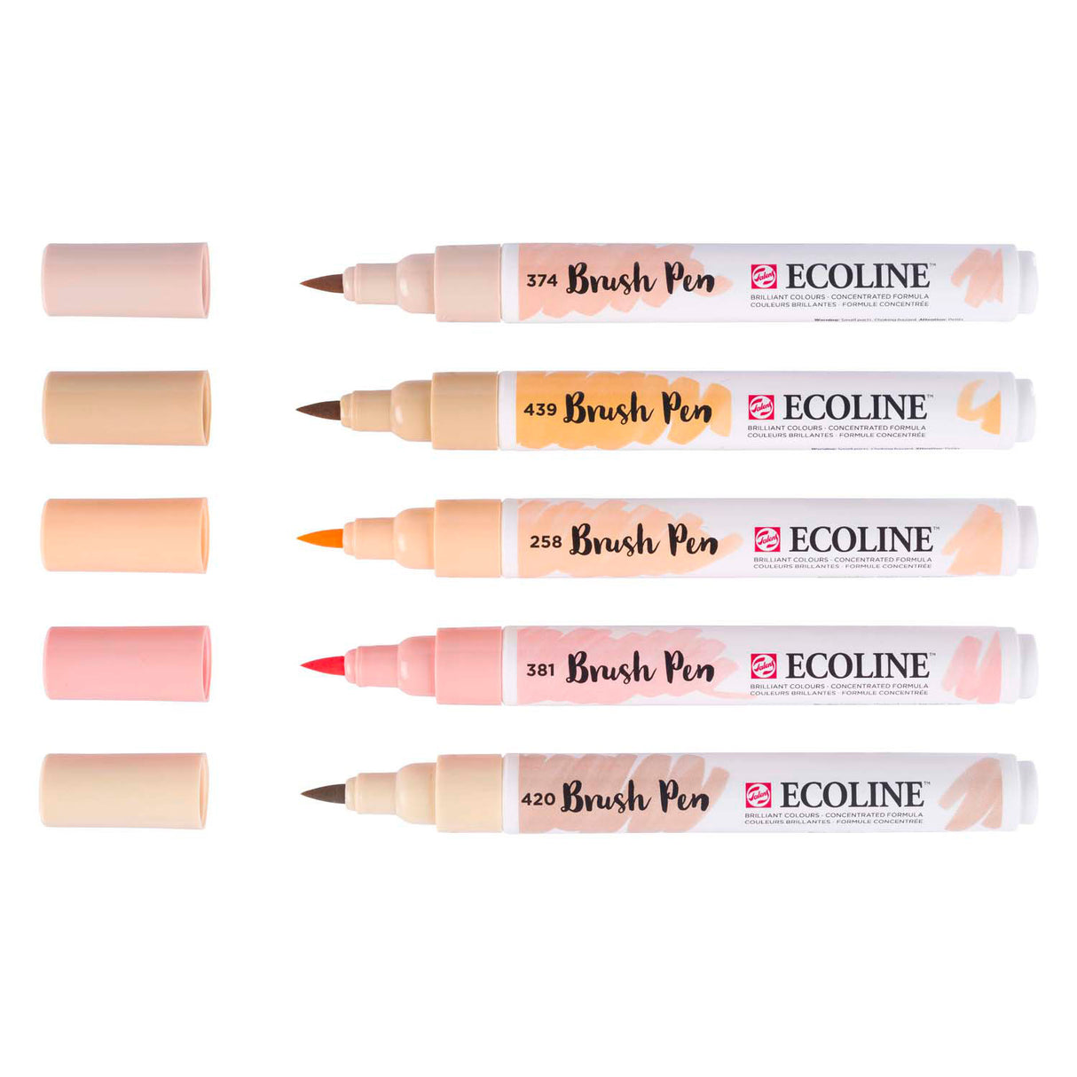 Bruynzeel ecoline brush pen set portrait, 5 colors