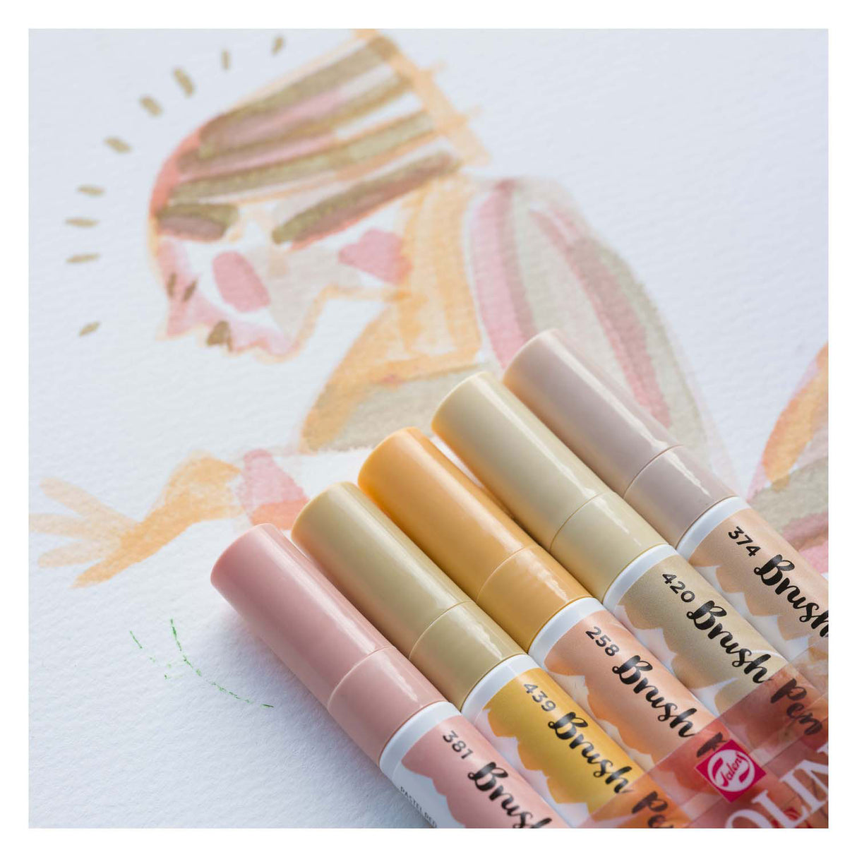 Bruynzeel ecoline brush pen set portrait, 5 colors