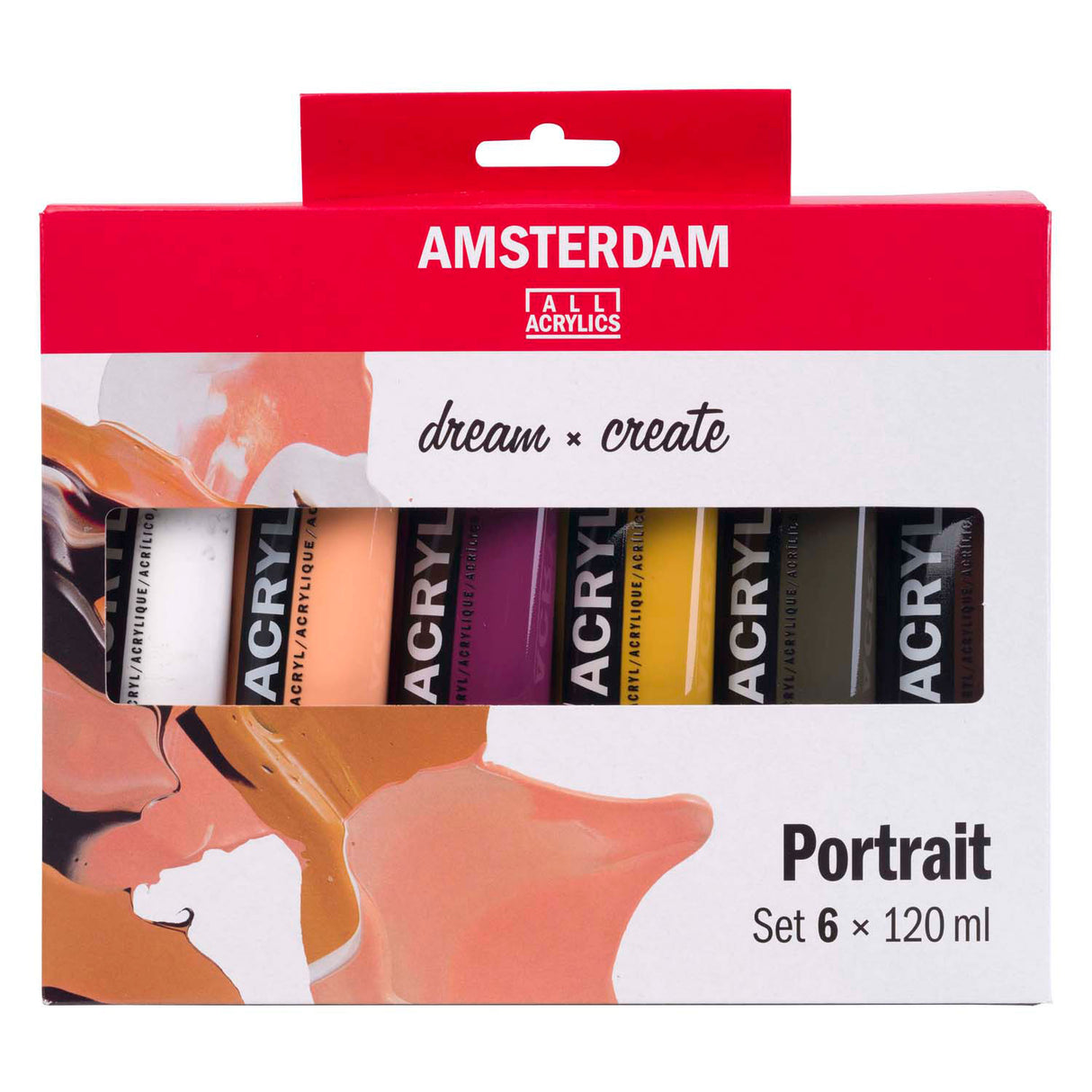 Bruynzeel Amsterdam standard serie akrylmaling portrætsæt 120ml, 6 stk.