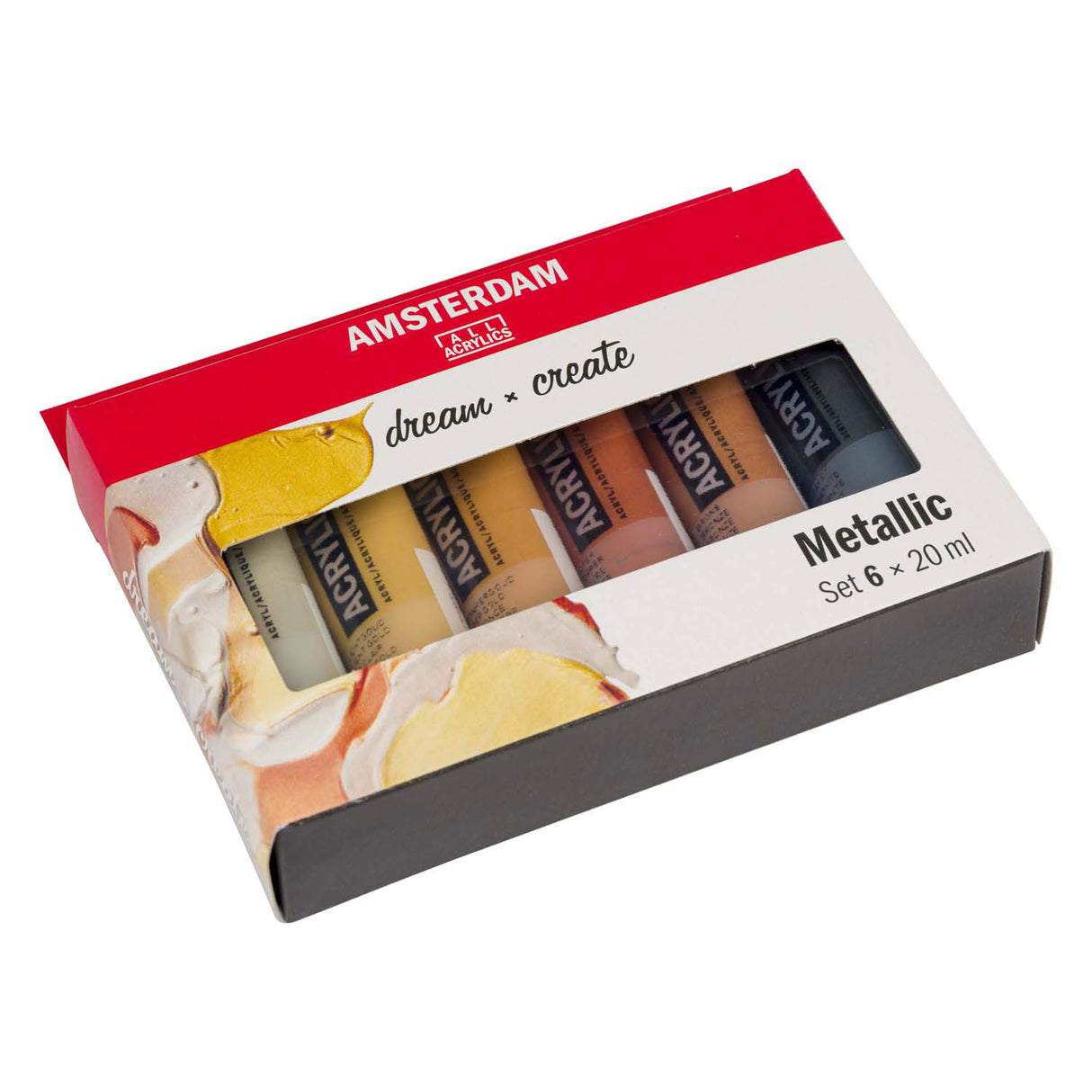 Bruynzeel amsterdam standard series acrylic paint metallic set 20ml, 6 pcs.