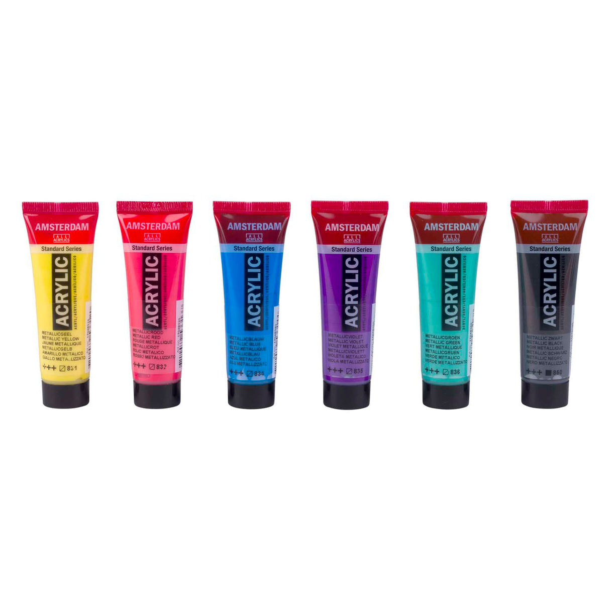 Bruynzeel Amsterdam Standard Serie Acryllack faarweg Metallic Set 20ml, 6 Stéck.