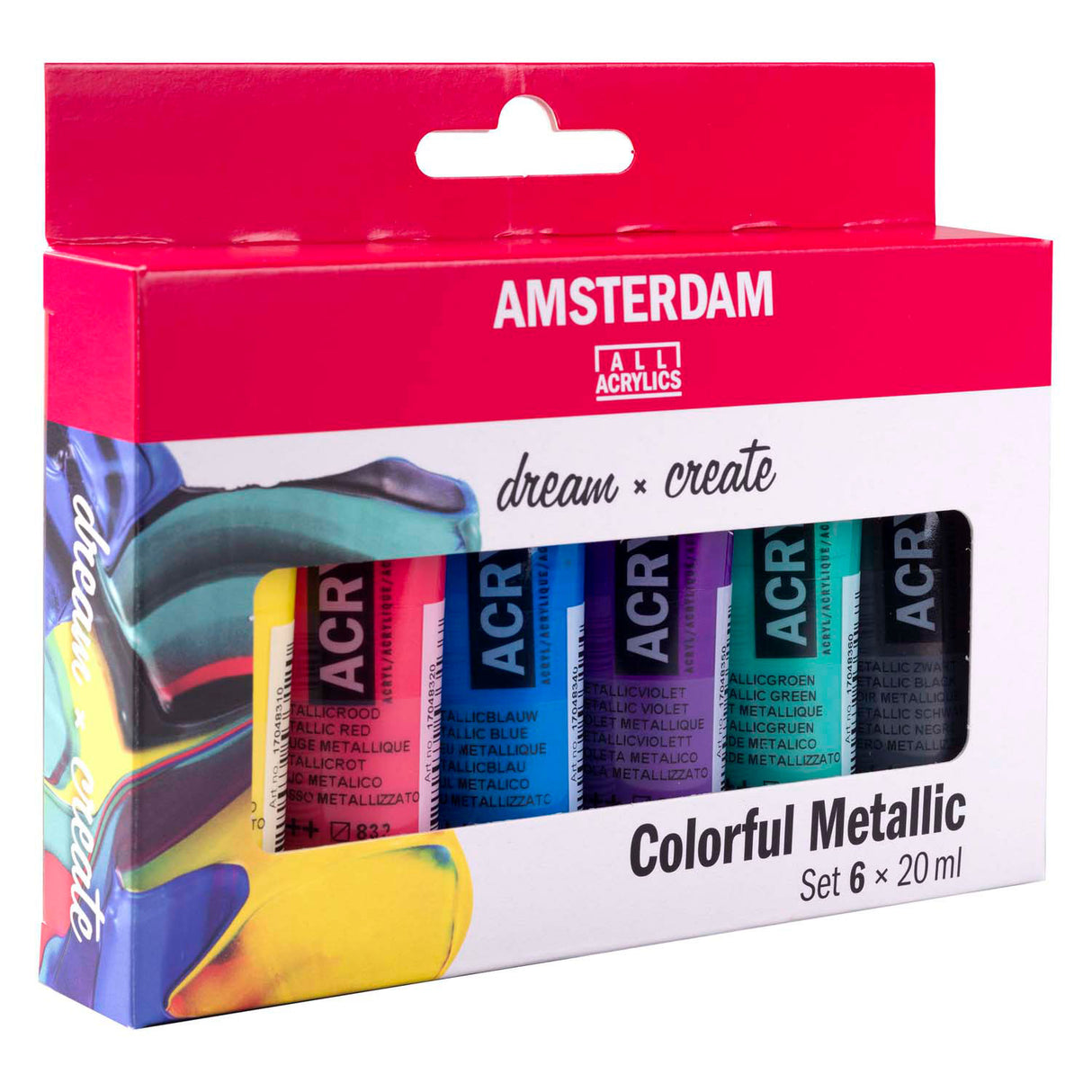 Bruynzeel Amsterdam Standard Serie Acryllack faarweg Metallic Set 20ml, 6 Stéck.