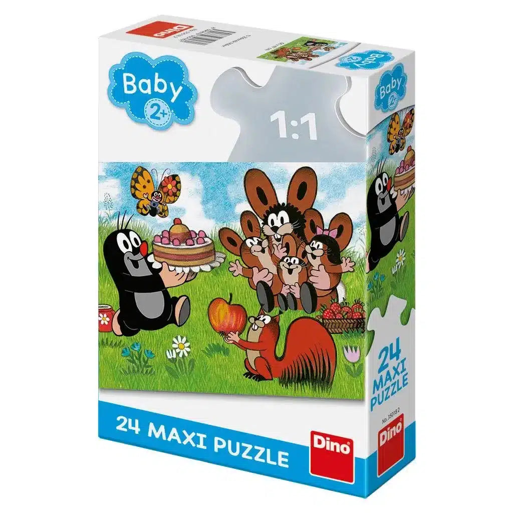 Dinotoys dino puzzle - baby: floor puzzle mole's birthday - 24 maxi pieces