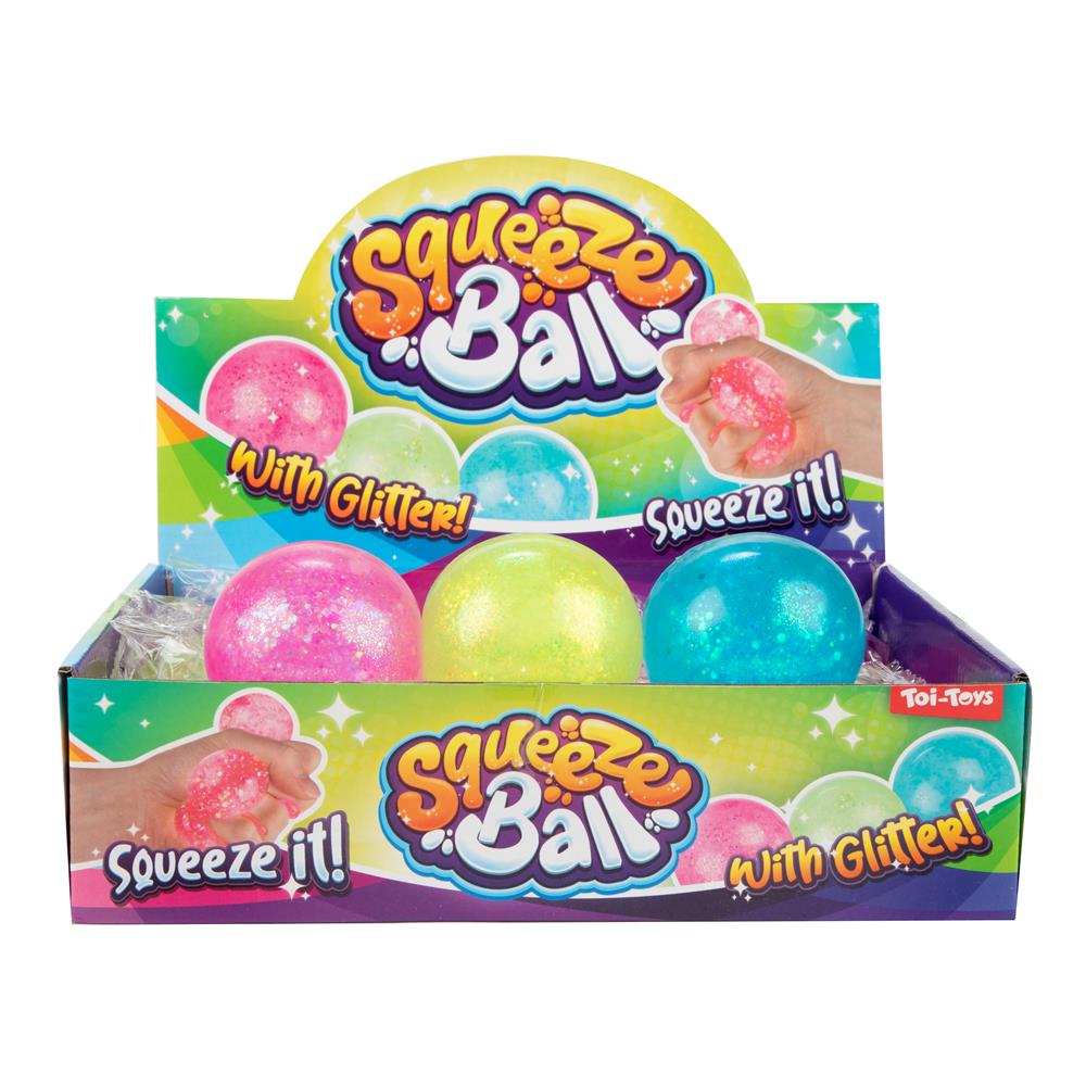 Toi-toys toi toys knijpbal met glittergel ø6cm