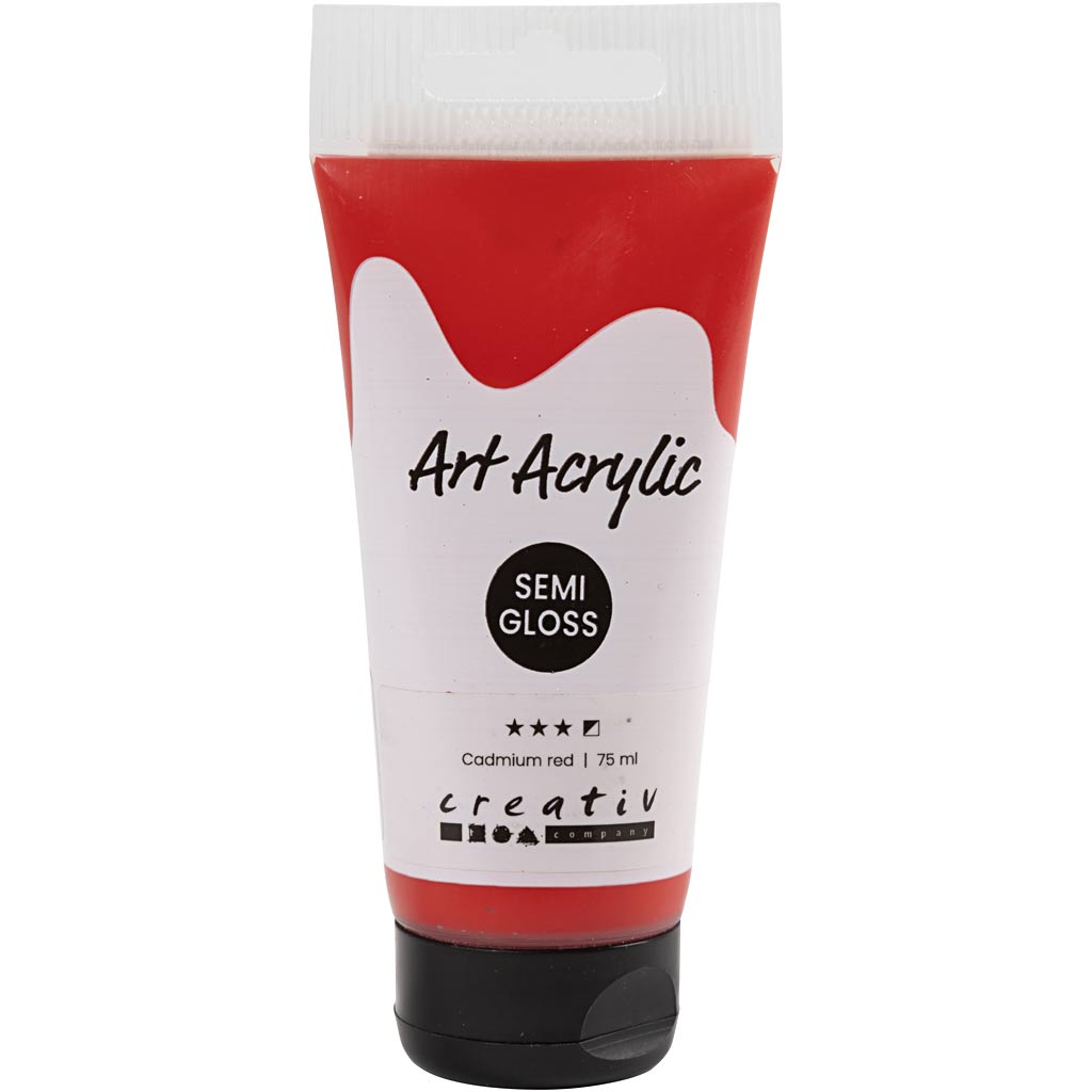 Creativ company acrylic paint, semi-gloss, semi-opaque, cadmium red, 75 ml 1 bottle