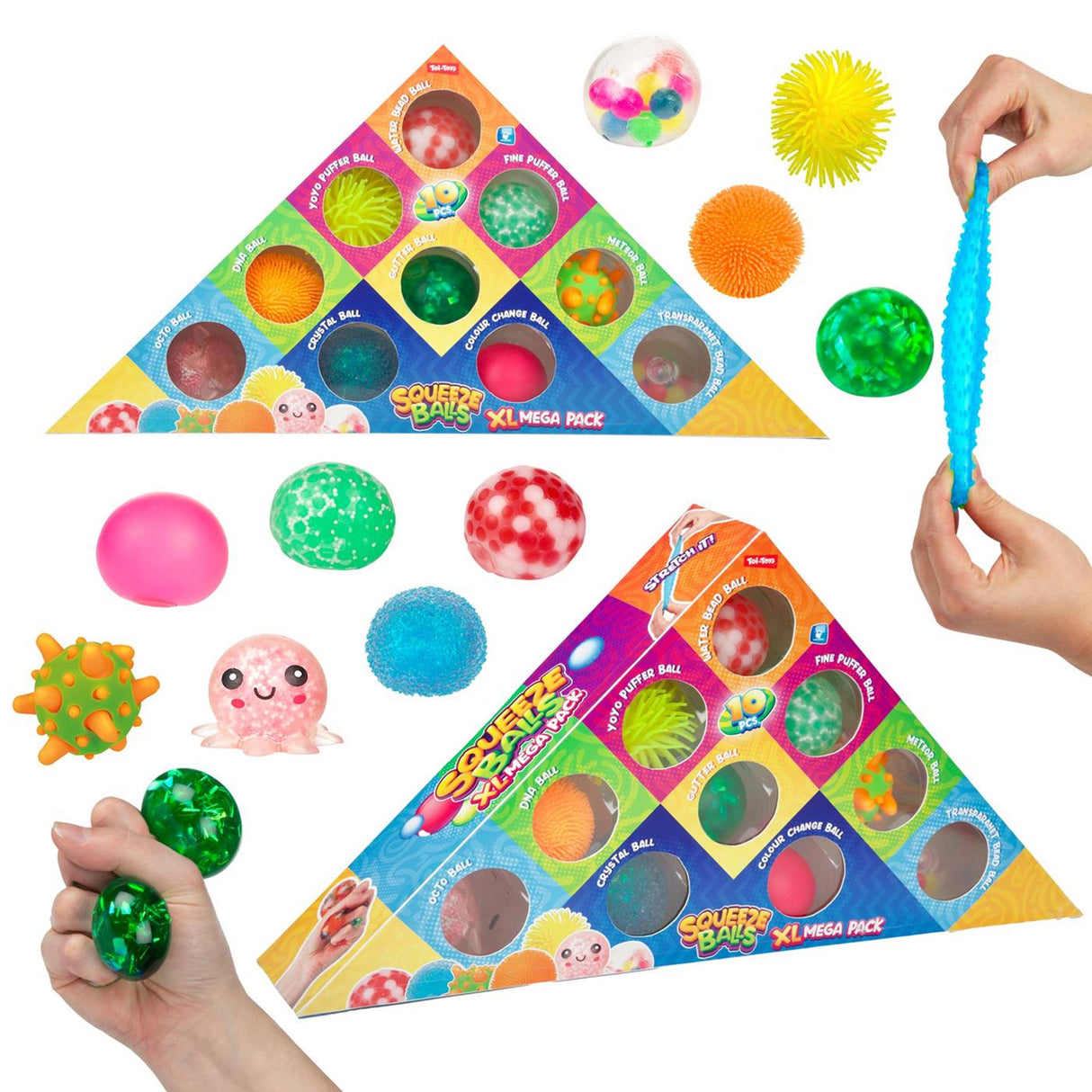 Toi-toys fun squeeze balls -sensory triangle- 5cm 10pcs