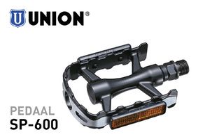 Union Pedal SP-600 aluminium, svart, 9 16. Hengeremballasje