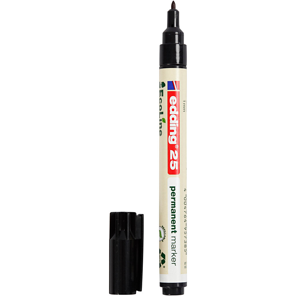 Edding ecoline marker 25, size 25, line width 1 mm, black, 1 piece