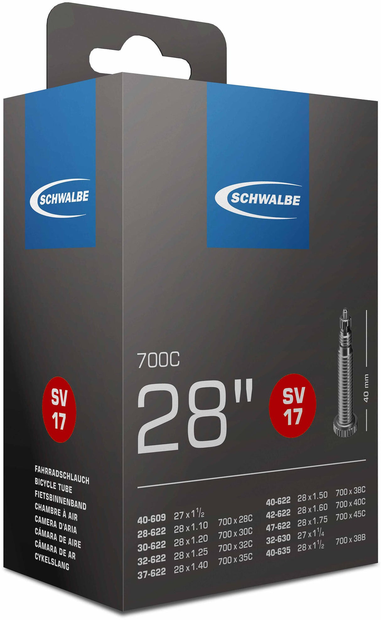 Schwalbe inderrør #17 28 47-622 635 sv40 autom