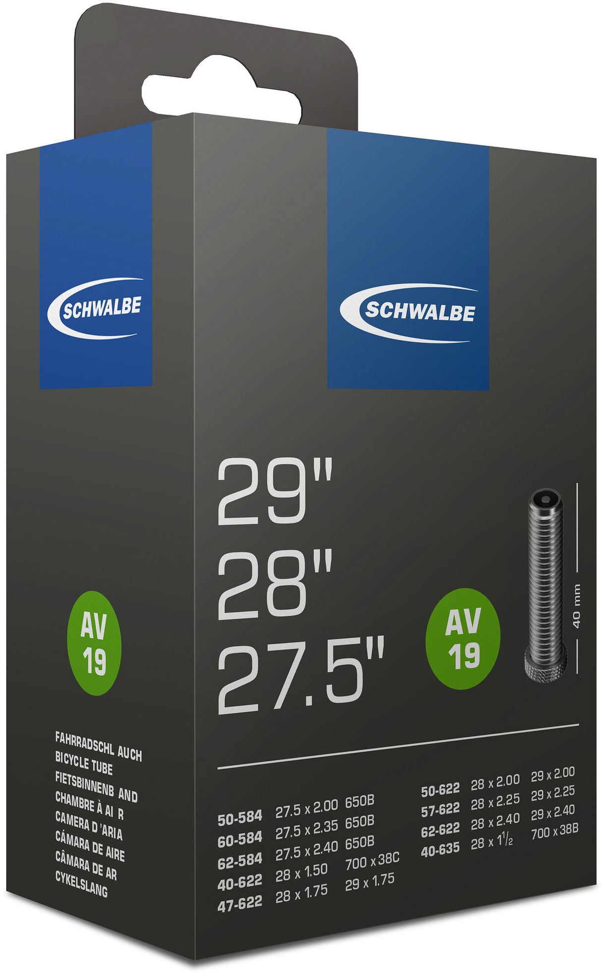 Schwalbe binnenbuis tube #19 40 62-584 635 av40 autom
