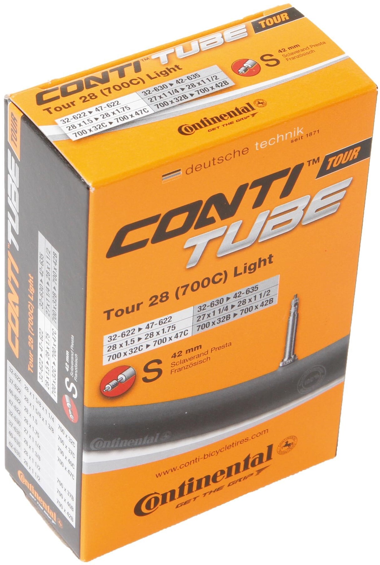 Continental binnenband tour 28 all light conti tube tour 28 32 47-622 635 s42 sli