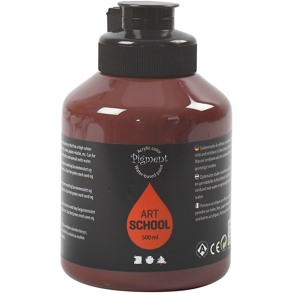 Creativ company acryl verf, semi-glanzend, dekkend, burnt umber, 500 ml 1 fles