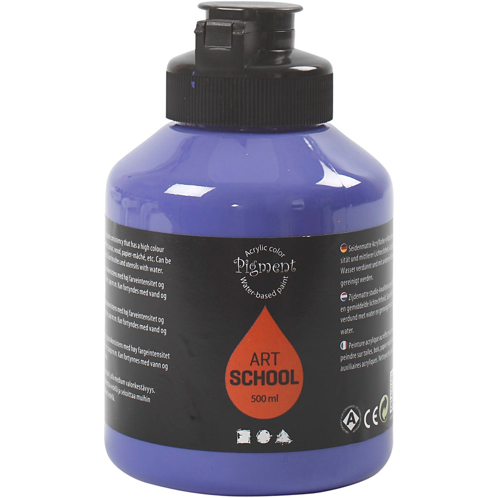 Creativ company acryl verf, semi-glanzend, semi-transparant, violet blue, 500 ml 1 fles