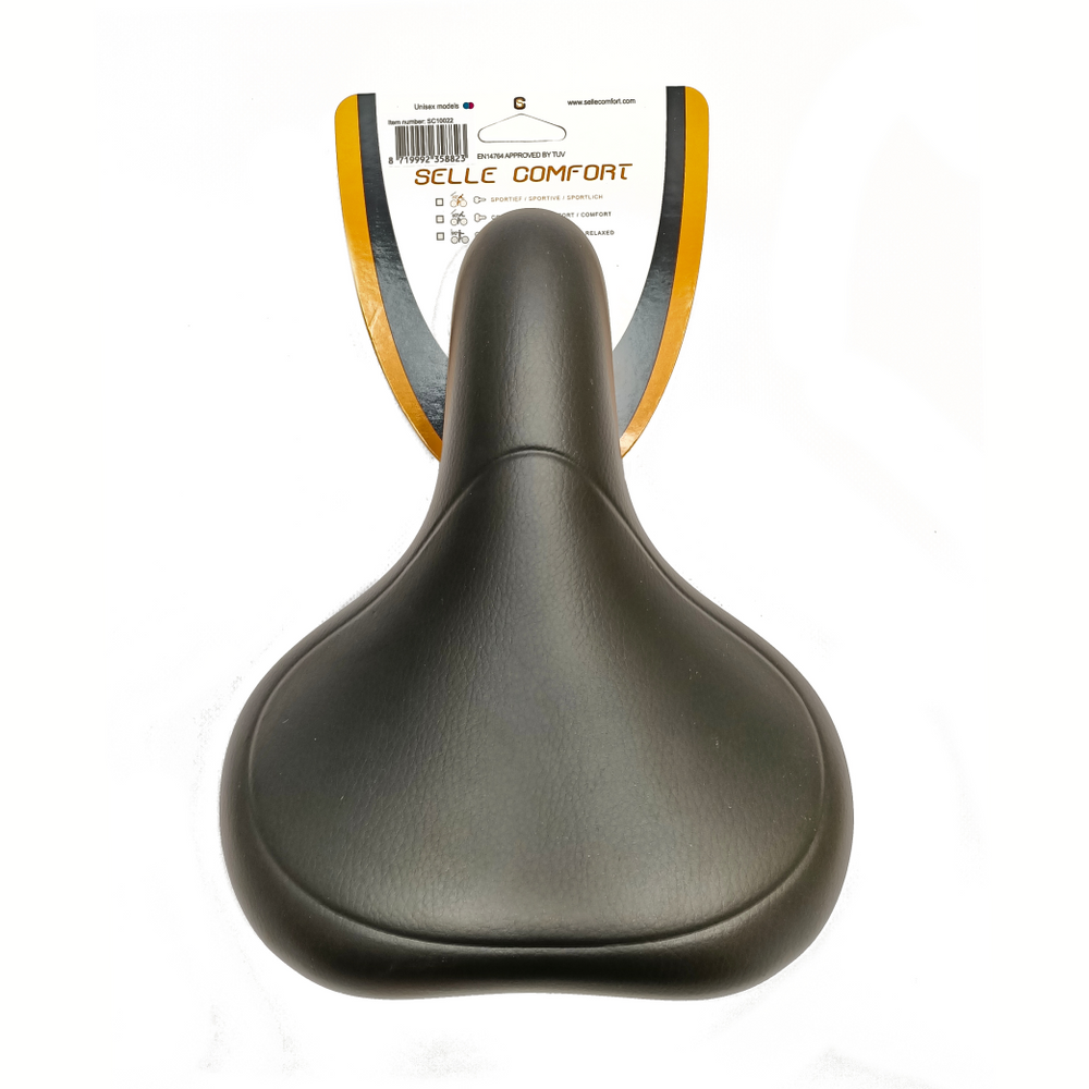 KS Selle Comfort Saddle E-Bike con mango negro suave, sin honda