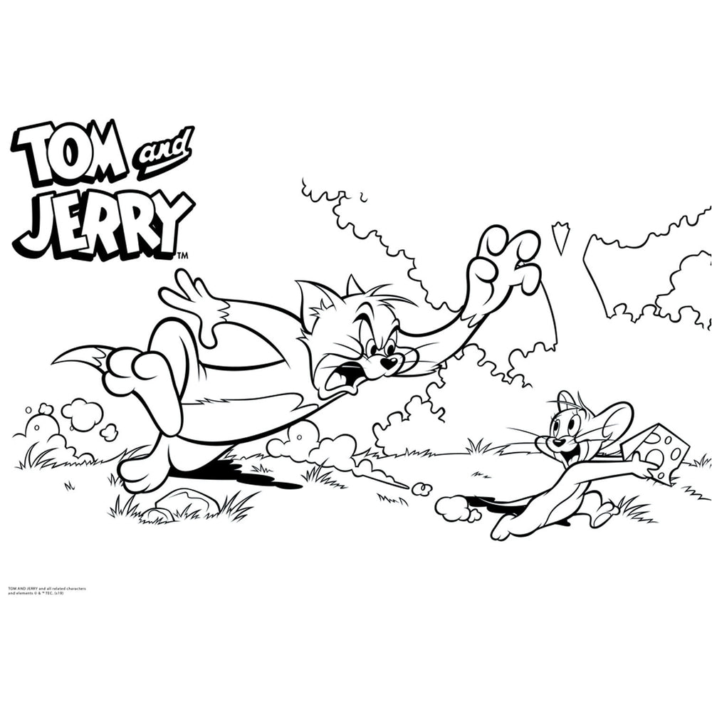 Coloriage tom jerry avec pochoir et autocollant