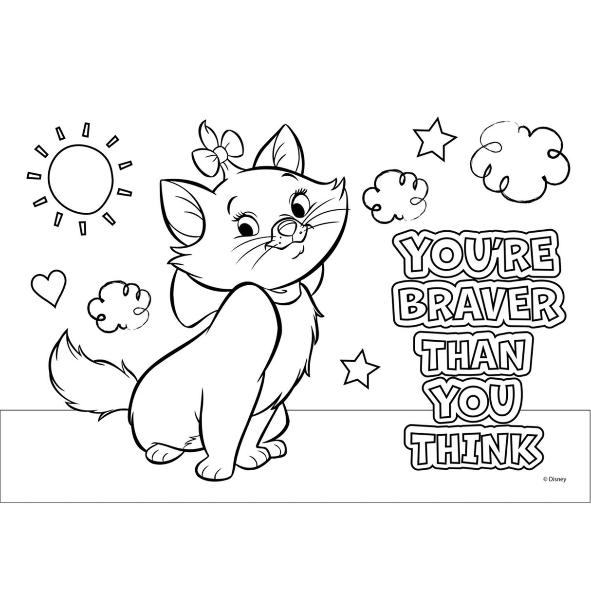 Marie Cat Coloring Pages with Stencil and Sticker Sheet