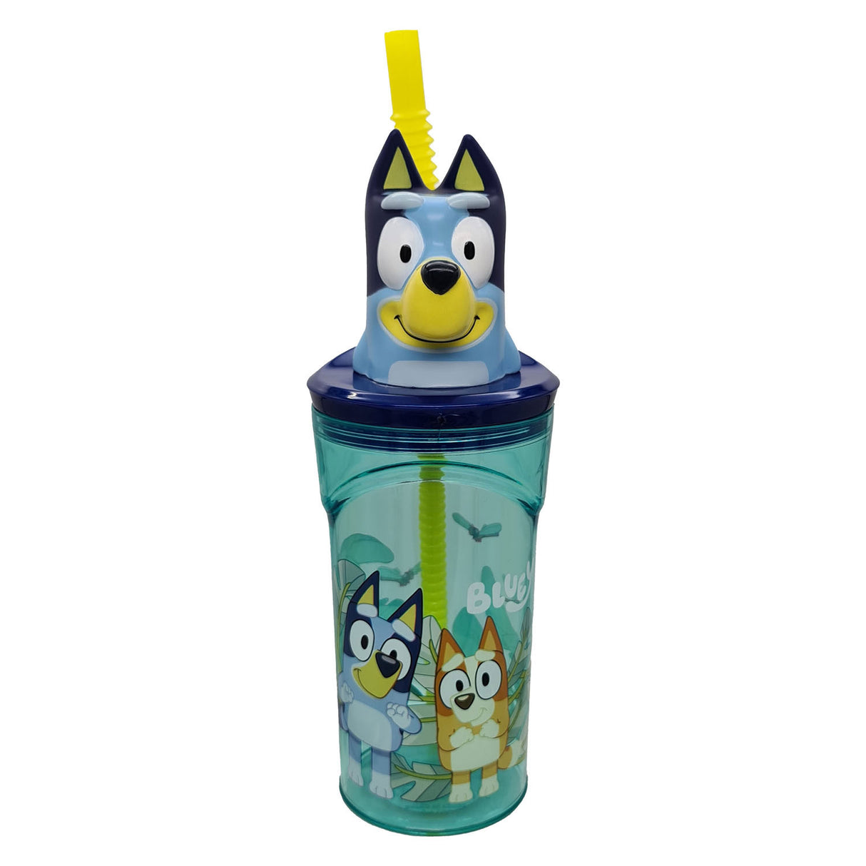 Šiaudinė taurė mėlyna 3d figūrėlė, 360ml