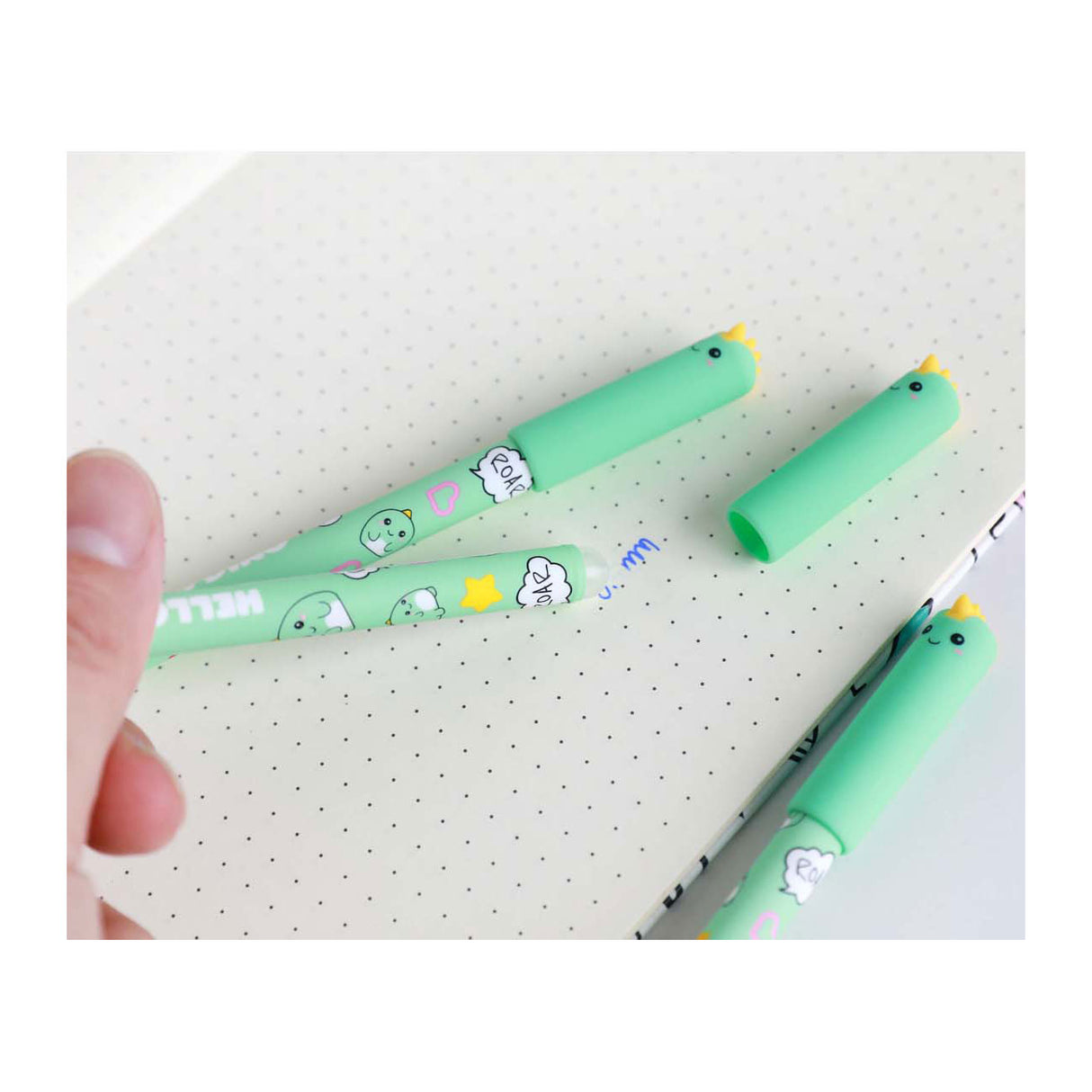 Itotal radierbarer Kugelschreiber mit Hello-Dino-Kappe