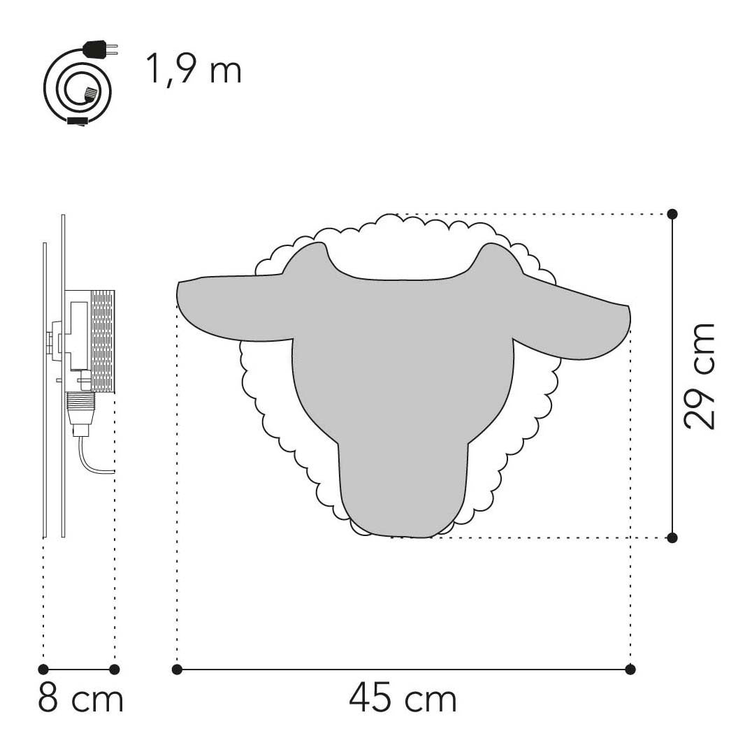 Van tjalle en jasper - schaap wandlamp - hout