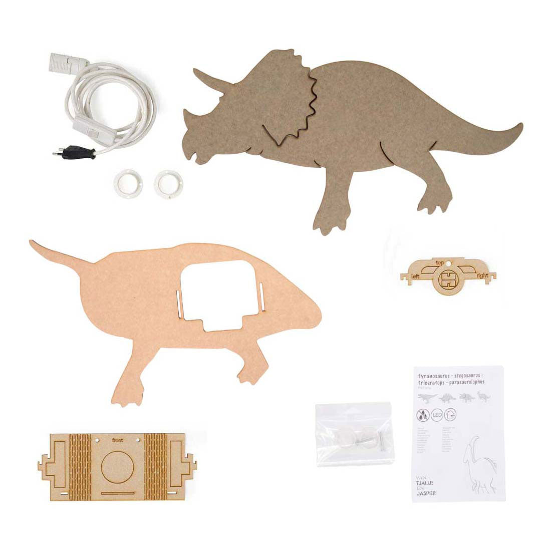 Od Tjalle i Jaspera - kinkiet dinozaura Triceratops - drewno