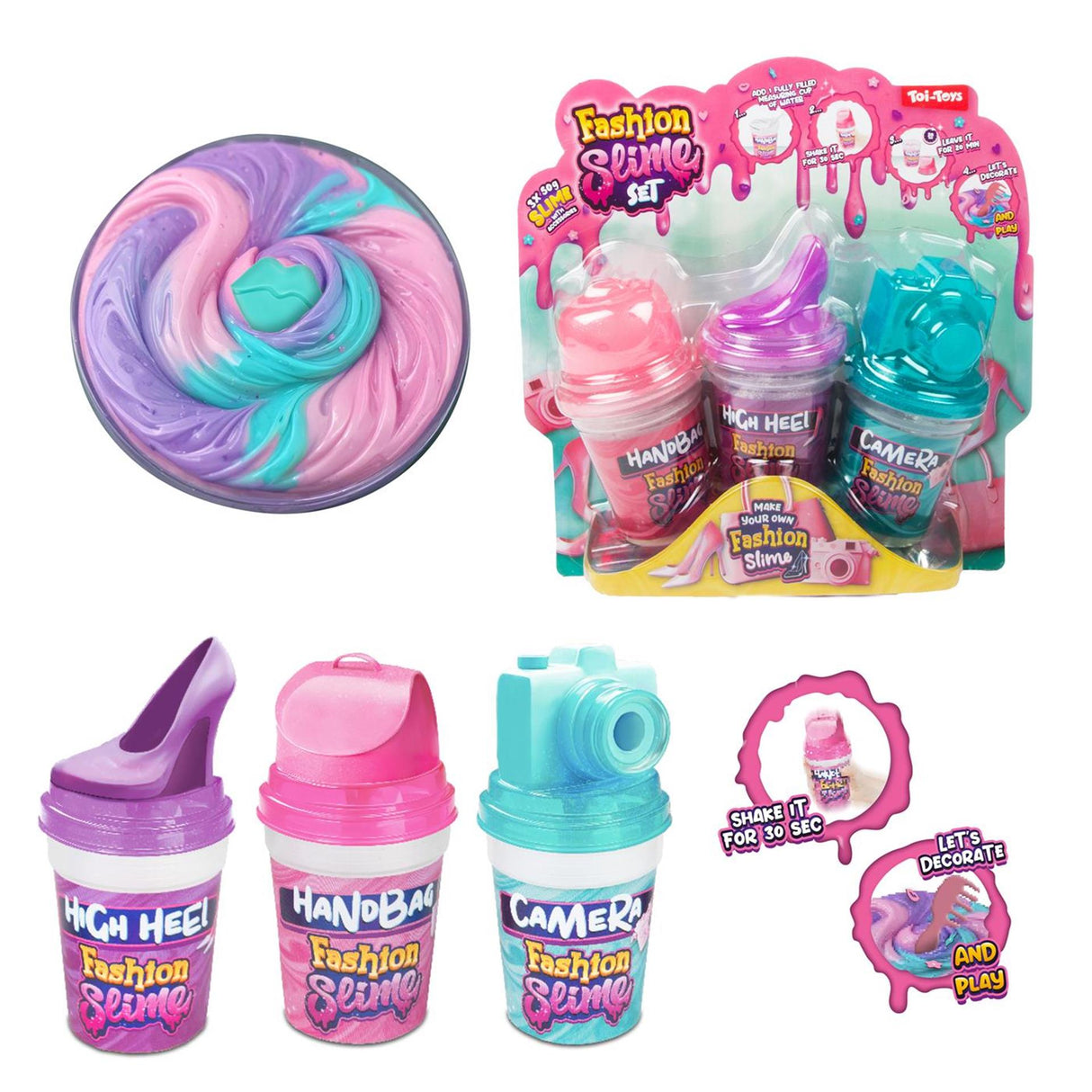 Toi-toys fluffy slijmset fashion met accessoires